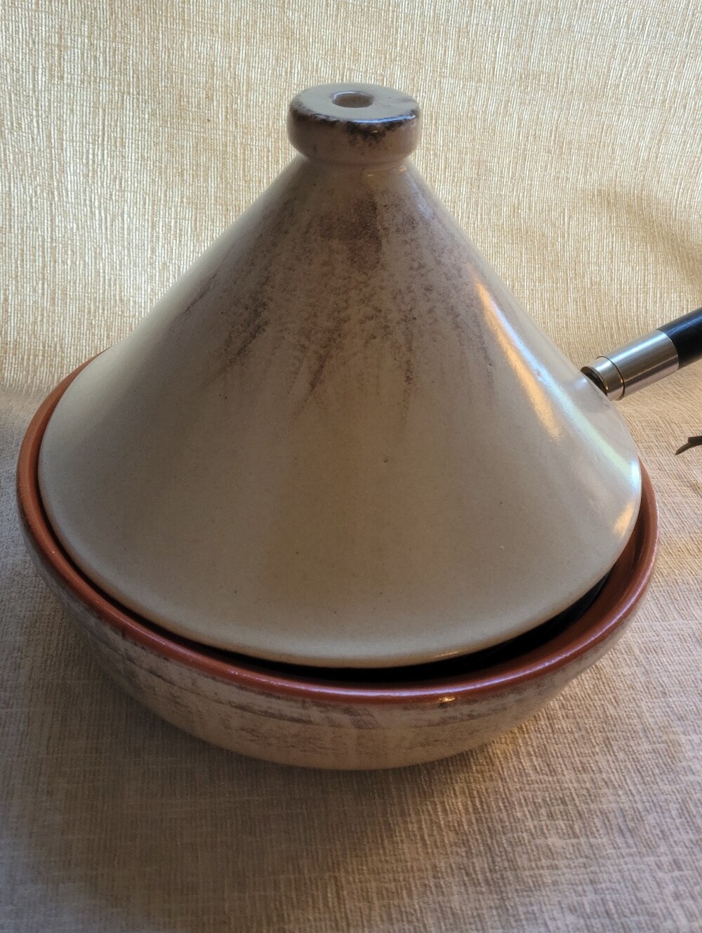 Authentic De Silva Italian Terracotta Tajine Pot with Conical Lid & Handle